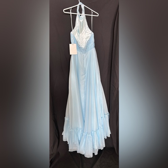 Mac Duggal 67816 HIGH NECK TIERED CHIFFON HALTER GOWN - Picture 5 of 9